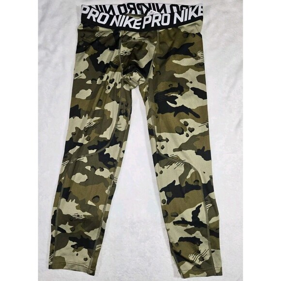 Nike DriFit Pro 3/4 Training Tights Camouflage Mens Medium 27x21½ - Picture 1 of 15